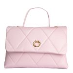 Bolsa Tote Rosa Candy Couro Alça Transversal Removível Média