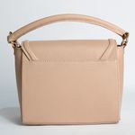 Bolsa Tote Bege Couro Alça Transversal Removível Média