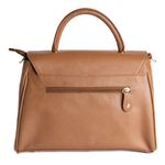 Bolsa de Mão Caramelo em Couro com Alça Tiracolo Média
