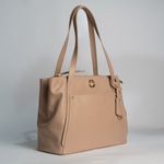 Bolsa Tiracolo Bege Couro Alça Removível Grande