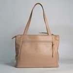 Bolsa Tiracolo Bege Couro Alça Removível Grande