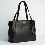 Bolsa Tiracolo Preta Couro Alça Removível Grande