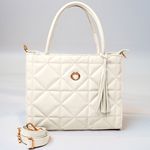 Bolsa Tote Off White Couro Metalassê