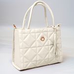 Bolsa Tote Off White Couro Metalassê
