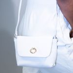 Bolsa Tiracolo Off White Em Couro Pequena Alice