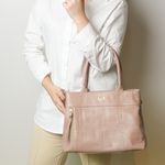 Bolsa Tiracolo Bege Couro Alça Removível Grande