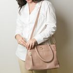 Bolsa Tiracolo Bege Couro Alça Removível Grande