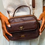 Bolsa Tiracolo Marrom Couro Mikaele
