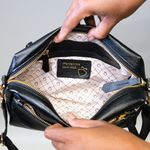 Bolsa Tiracolo Preta Couro 