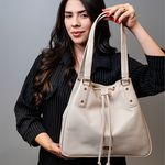 Bolsa Tote Off White Couro