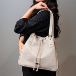 Bolsa Tote Off White Couro