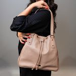 Bolsa Tote Bege Couro