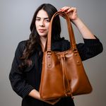 Bolsa Tote Caramelo Couro