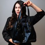 Bolsa Tote Preta Couro