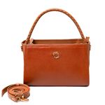 Bolsa Tote Caramelo Couro Alça Transversal Removível Média