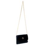 Bolsa Jana Night Preta Couro Verniz Pequena