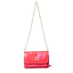 Bolsa Jana Night Vermelho Morango Couro Verniz Pequena