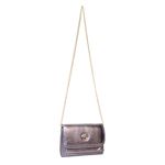 Bolsa Jana Night Prata Velha Couro Pequena