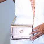 Bolsa Jana Night Prata Velha Couro Pequena