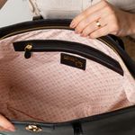 Bolsa Shopping Preta Couro Grande Aline