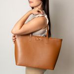 Bolsa Shopping Caramelo Couro Grande Aline