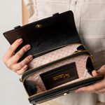 Bolsa Tiracolo Preta Couro Pequena Érica