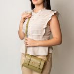 Bolsa Tiracolo Verde Pistache Couro Pequena Érica
