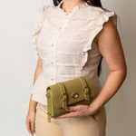 Bolsa Tiracolo Verde Pistache Couro Pequena Érica