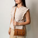 Bolsa Tiracolo Caramelo Couro Pequena Érica