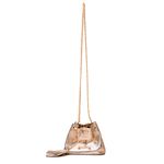 Bolsa Tiracolo Dourada Couro Pequena Luiza