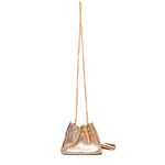 Bolsa Tiracolo Dourada Couro Pequena Luiza