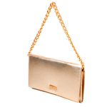 Bolsa Tiracolo Dourada Couro Pequena