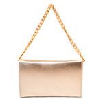 Bolsa Tiracolo Dourada Couro Pequena