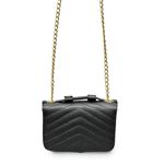 Bolsa Tiracolo Preta Débora Couro Pequena