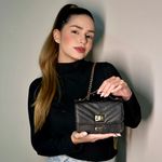 Bolsa Tiracolo Preta Débora Couro Pequena