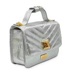 Bolsa Tiracolo Prata Débora Couro Pequena