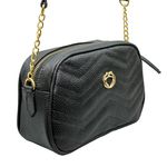 Bolsa Tiracolo Preta Couro Pequena