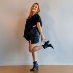 Bota Feminina Preta Couro Beatriz Cano Curto