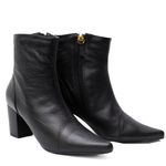 Bota Feminina Preta Couro Beatriz Cano Curto