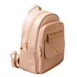 Mochila Feminina Bege Couro