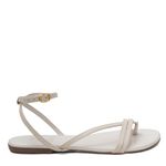 Sandália Rasteira Off White Tiras Couro