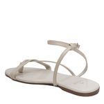 Sandália Rasteira Off White Tiras Couro