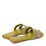 Sandália Rasteira Verde Pistache Hellen Couro
