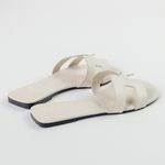Sandália Rasteira Off White Hellen Couro