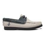 Deckshoes Still Nobuck Soft Off White Navy Samello