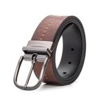 Cinto Dupla Face Masculino Dancalf Preto/Naturale Castanho Samello