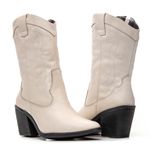 Bota Sândalo Feminina Texana Off White