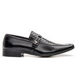 Sapato Social Sândalo Metropole Croco Black