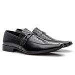 Sapato Social Sândalo Metropole Croco Black
