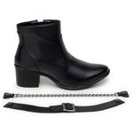 Bota Feminina Sândalo Athena Zíper Black